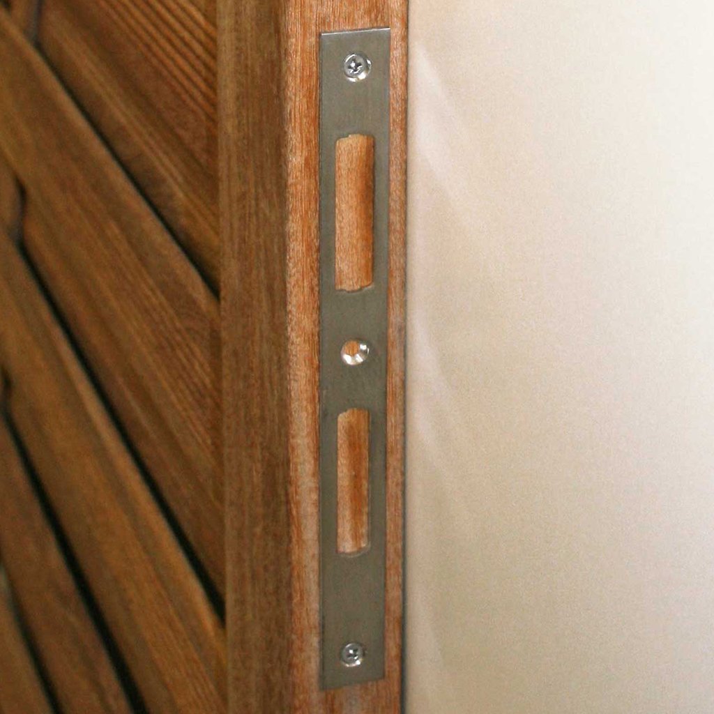 Cumaru Dichtzaun rund, Tor Detail