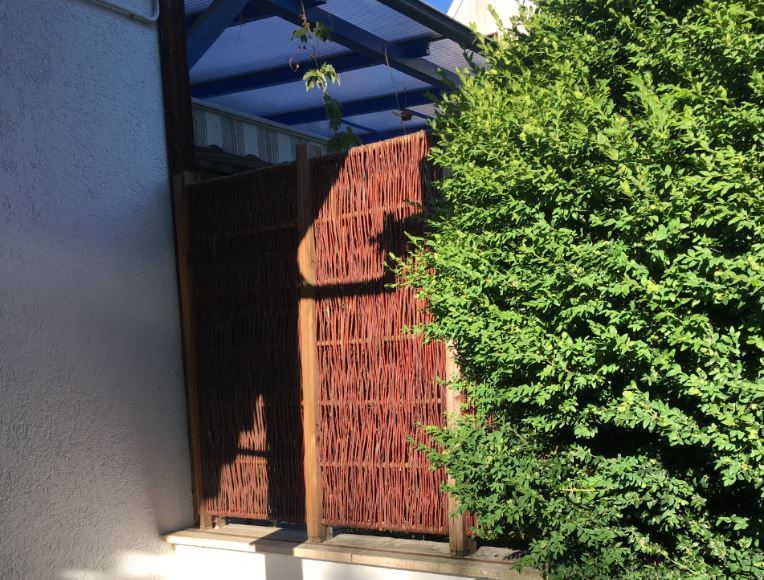 Weidenparavent als Sichtschutz, Kundenfoto