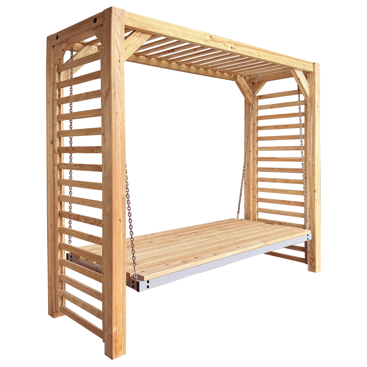 Abb. zeigt Pergola-Schaukel mit Liegefunktion