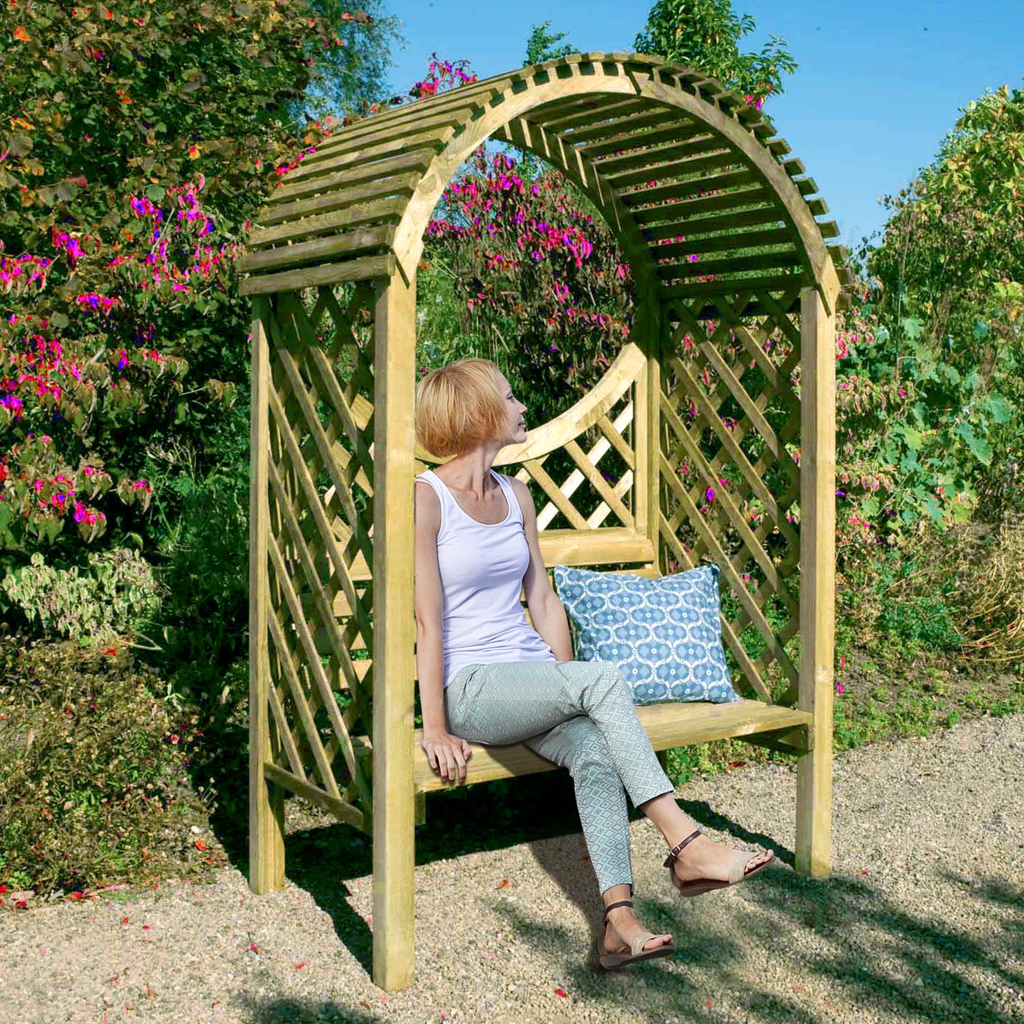 Sitzpergola Romantica im Einsatz