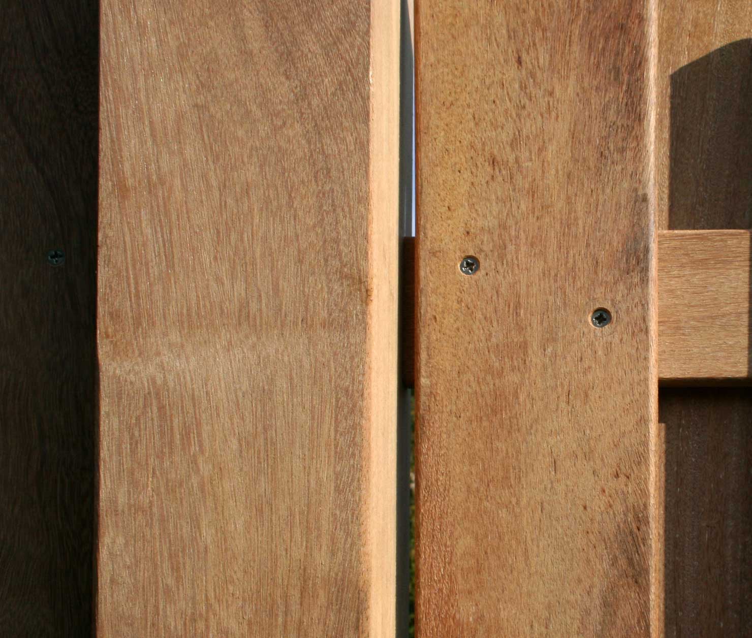 Bretterzaun Cumaru rund, Detail