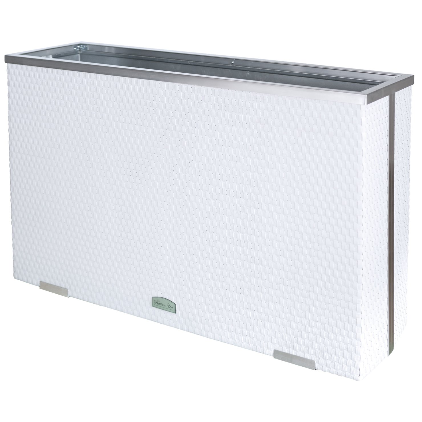 Pflanzkasten Rattan – weiß – 100 x 30 x 60 cm
