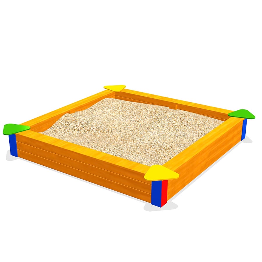 Bunter Sandkasten Greta aus Kiefernholz 200 x 200 cm - Zeichnung