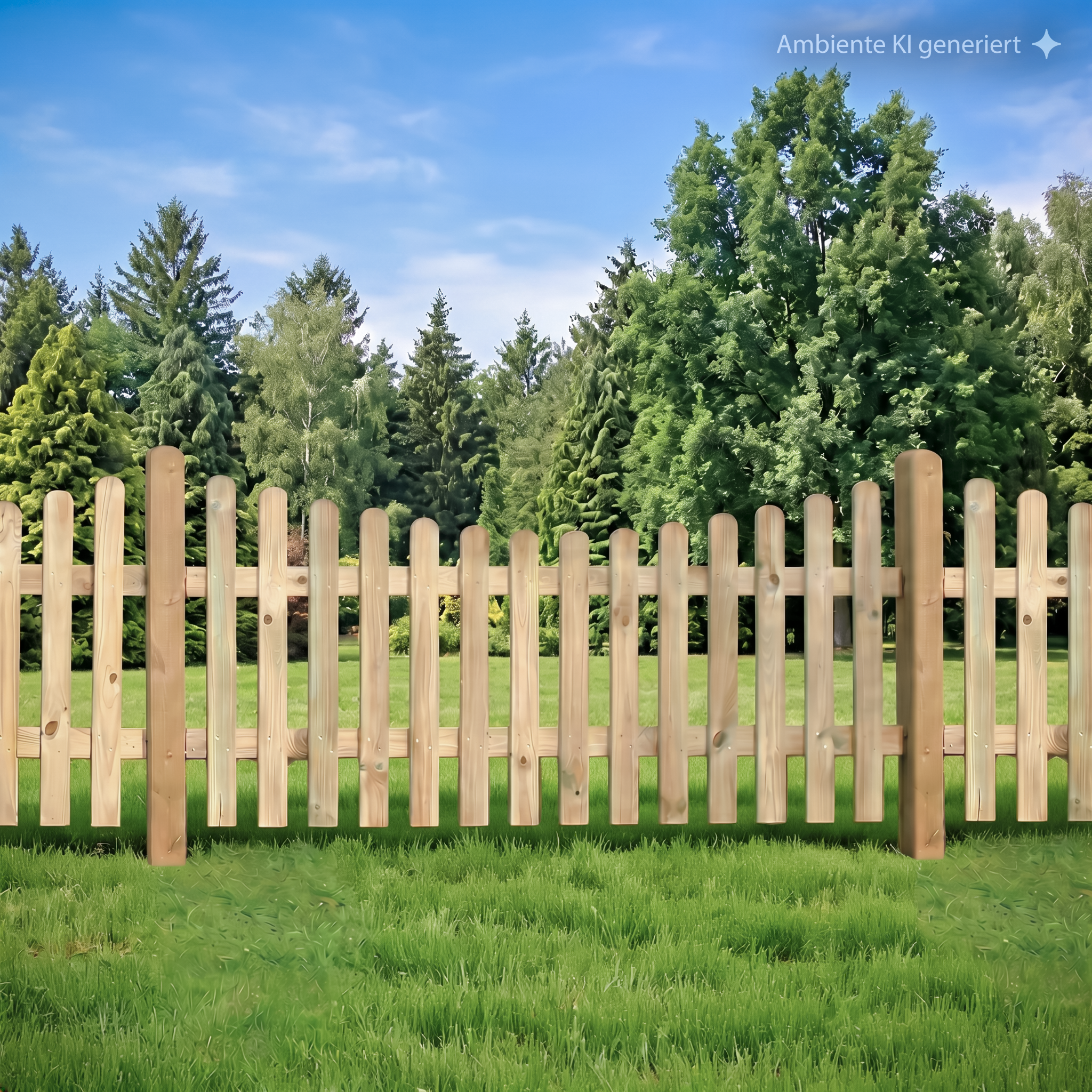 Vorgarten - Staketenzaun mit Unterbogen,L 18x90,mm,R. 22x70 mm kesseldruckimprägniert