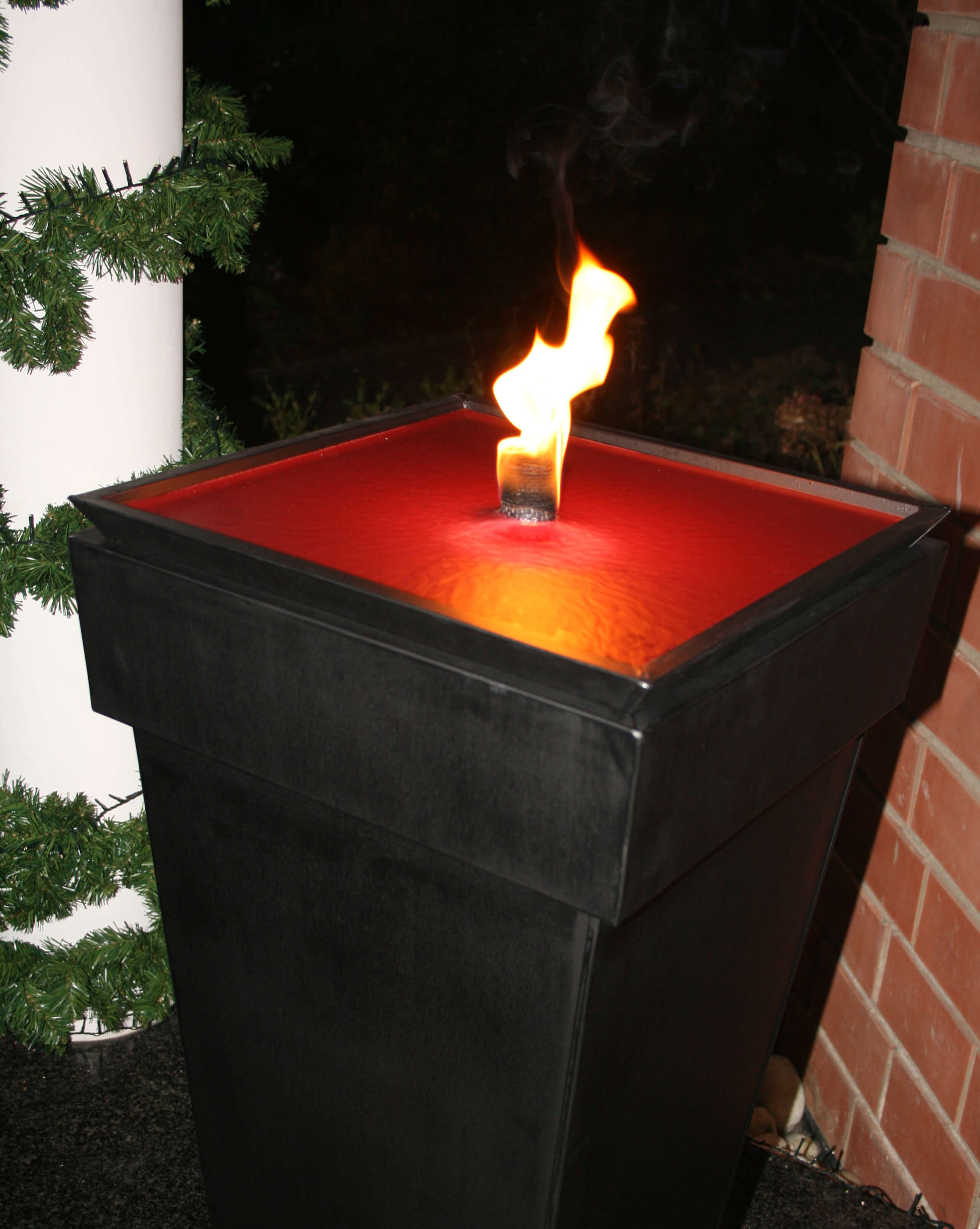 Flammschale in einer Flammsäule - Kundenfoto