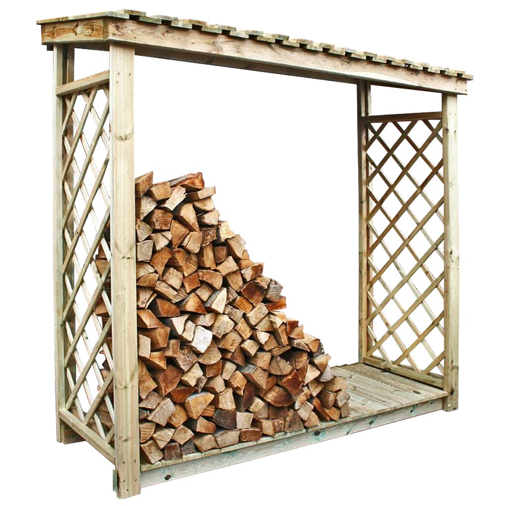 Kaminholzregal aus Kiefer – 208 x 80 x 204 cm
