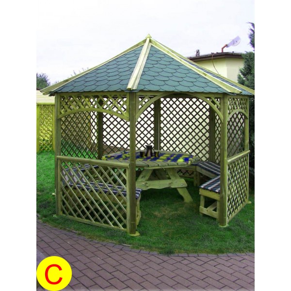 Pavillon Alma Set C mit Rankgittern