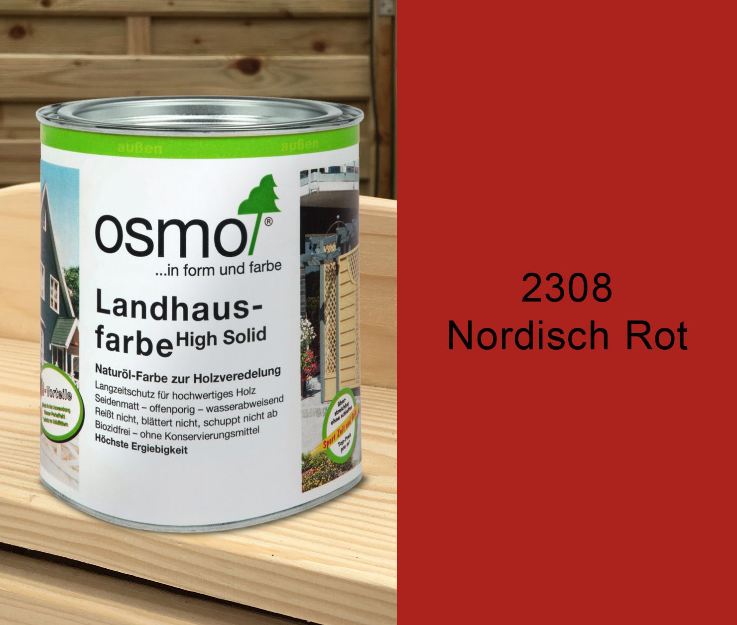Osmo Landhausfarbe 2,5l  Nordisch Rot